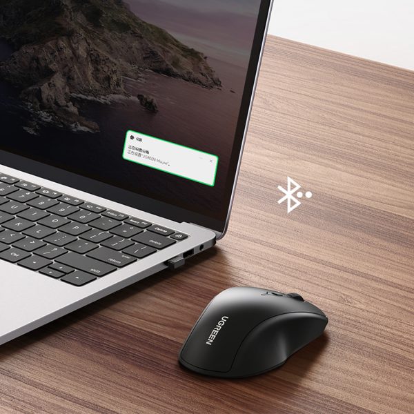 Klusais ergonomiskais bezvadu datora pele 2x AA - melns