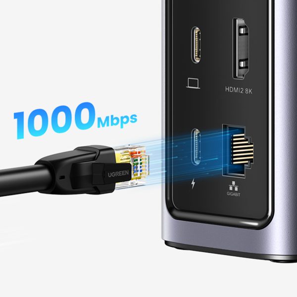 12in1 daudzfunkcionāls rumbas ugreen cm555 adapteris - pelēks