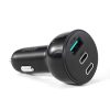 Automašīnas lādētājs vieglākiem 3 USB portiem un 2x USB -C 70W - melns