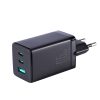 Ātrā tīkla lādētājs GAN USB 2X USB-C + USB-C 1,2M USB-C kabelis-melns