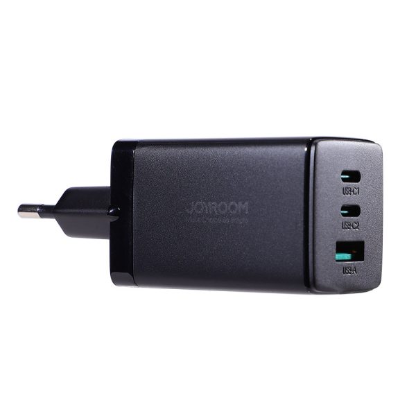 Ātrā tīkla lādētājs GAN USB 2X USB-C + USB-C 1,2M USB-C kabelis-melns