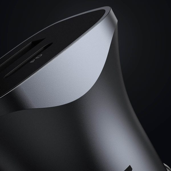 Ātrās automašīnas lādētājs USB-A un USB-C 30W PD PPS-GRAY