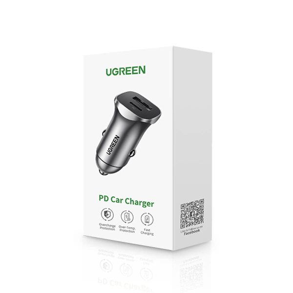 Ātrās automašīnas lādētājs USB-A un USB-C 30W PD PPS-GRAY