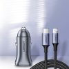 Ātrās automašīnas lādētājs USB-A un USB-C 30W PD PPS-GRAY