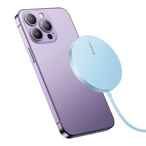 Vienkārša mini3 induktīvā magnētiskā lādētāja magsafe qi 15w - zils