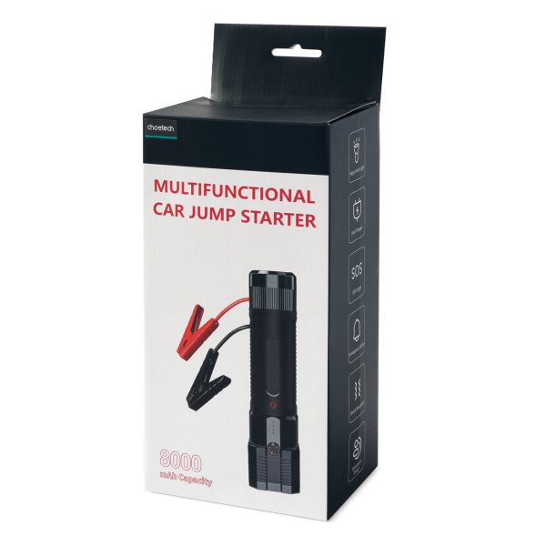 3in1 lēciena starteris + PowerBank 8000mah automašīnas sākas + LED lukturis - melna