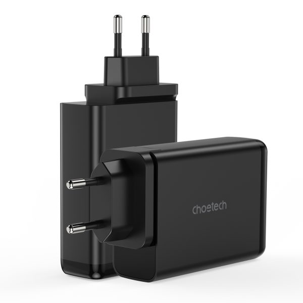Barošanas avota lādētājs Gan 140W 4 porti 2x USB -C + 2X USB - melns