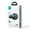 Divkāršās automašīnas lādētājs 2x USB-C 70W ar LED fona apgaismojumu JR-CCN02-Black