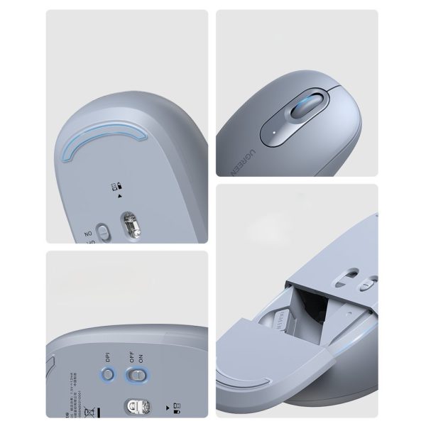 USB bezvadu pele 2,4GHz Ugreen MU105 - zils