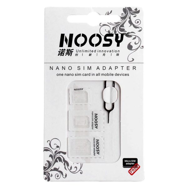 Nano Micro Sim Noosy + baltā atslēgas adapteru komplekts