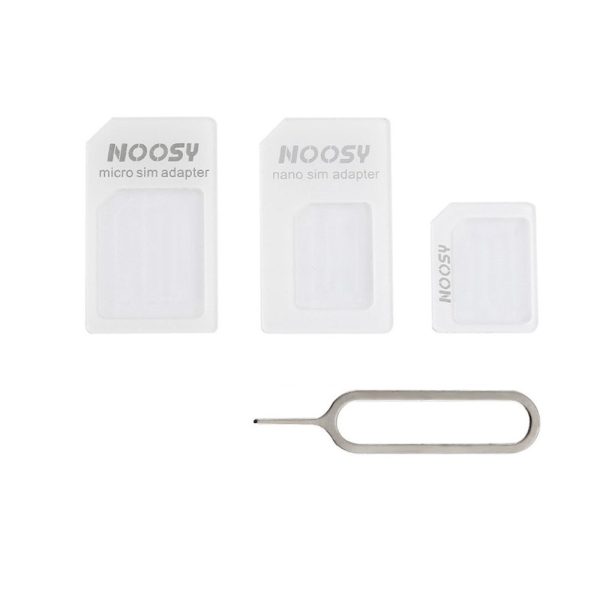 Nano Micro Sim Noosy + baltā atslēgas adapteru komplekts