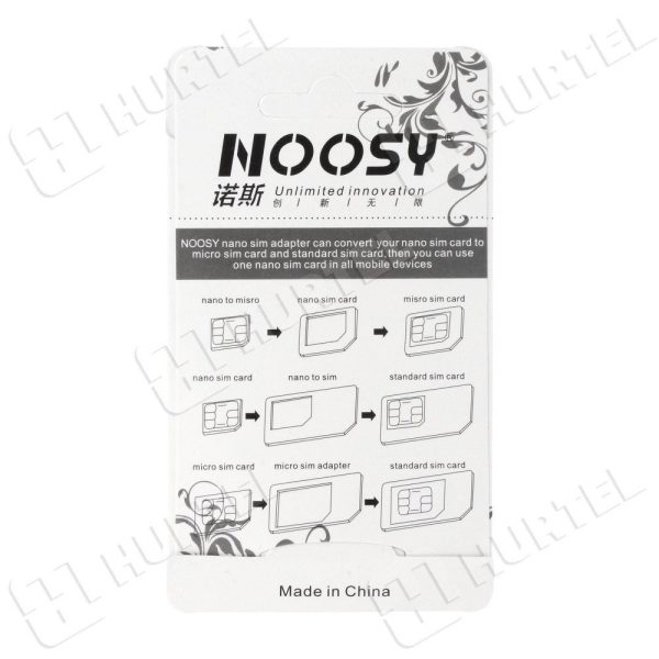Nano Micro Sim Noosy + baltā atslēgas adapteru komplekts