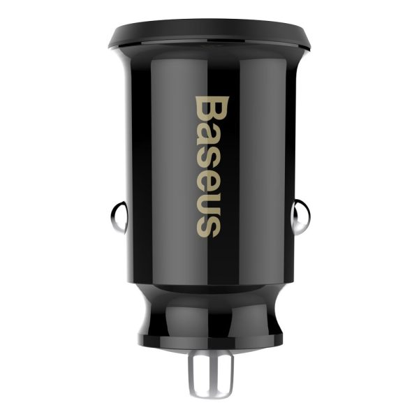 Mini automašīnas lādētājs 2x USB graudu cregeriem melnā krāsā