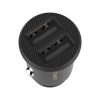 Mini automašīnas lādētājs 2x USB graudu cregeriem melnā krāsā