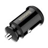 Mini automašīnas lādētājs 2x USB graudu cregeriem melnā krāsā