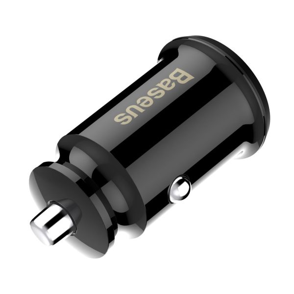 Mini automašīnas lādētājs 2x USB graudu cregeriem melnā krāsā