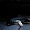 Mini automašīnas lādētājs 2x USB graudu cregeriem melnā krāsā