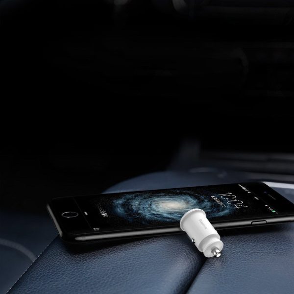 Mini automašīnas lādētājs 2x USB graudu cregeriem melnā krāsā