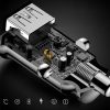 Mini automašīnas lādētājs 2x USB graudu cregeriem melnā krāsā