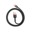 Izturīgs neilona kabelis USB kabeļa-USB-C QC3.0 3A 0,5 m melnais un sarkanais