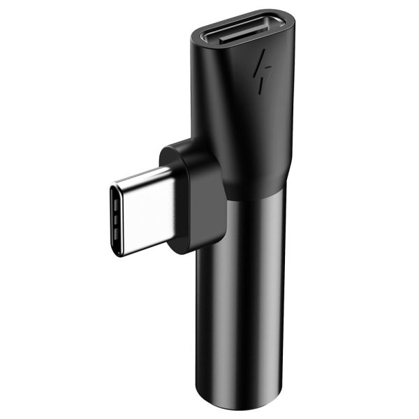 Audio Converter L41 adaptera adapteris no USB-C savienotāja USB-C + ligzdai 3,5 mm melnā krāsā