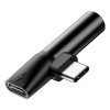 Audio Converter L41 adaptera adapteris no USB-C savienotāja USB-C + ligzdai 3,5 mm melnā krāsā