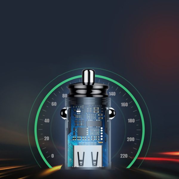 Smart Car Charger apļveida 2x USB QC3.0 Ātrā uzlāde 3.0 SCP AFC 30W Black