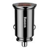 Smart Car Charger apļveida 2x USB QC3.0 Ātrā uzlāde 3.0 SCP AFC 30W Black