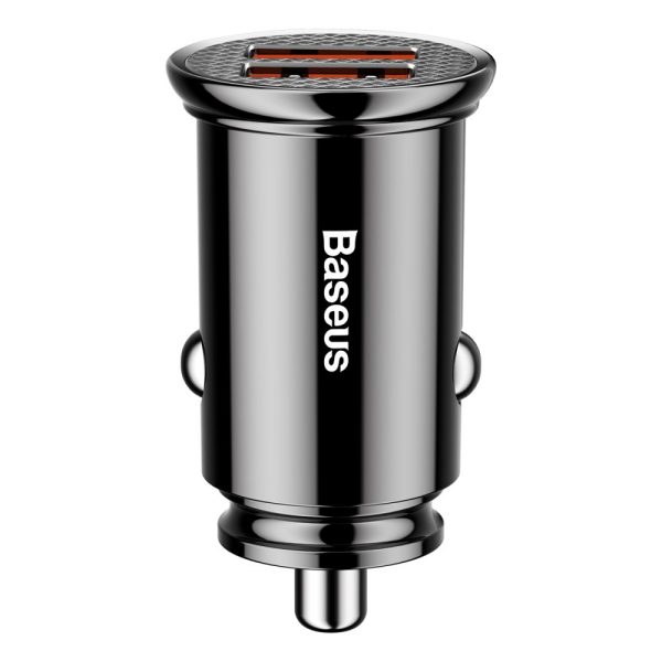 Smart Car Charger apļveida 2x USB QC3.0 Ātrā uzlāde 3.0 SCP AFC 30W Black