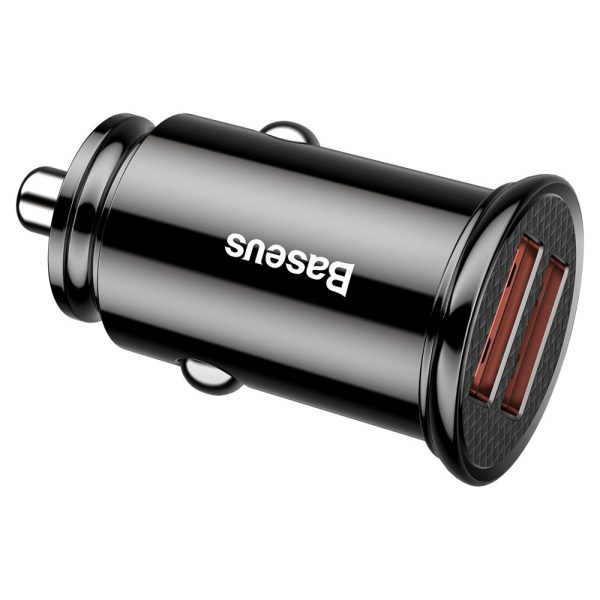 Smart Car Charger apļveida 2x USB QC3.0 Ātrā uzlāde 3.0 SCP AFC 30W Black