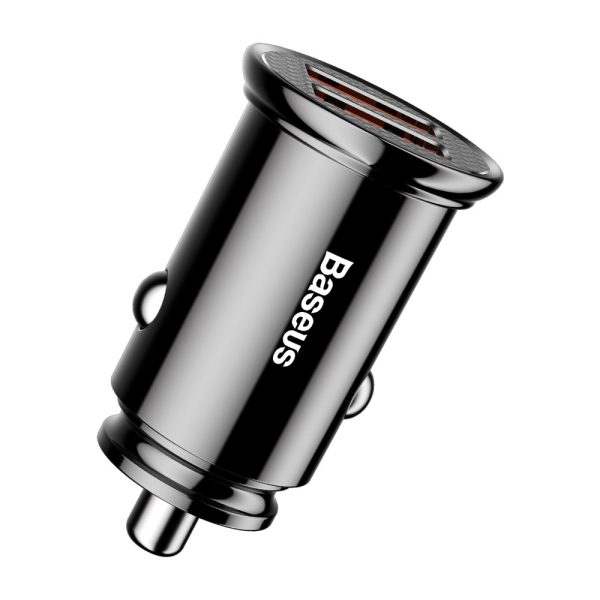Smart Car Charger apļveida 2x USB QC3.0 Ātrā uzlāde 3.0 SCP AFC 30W Black