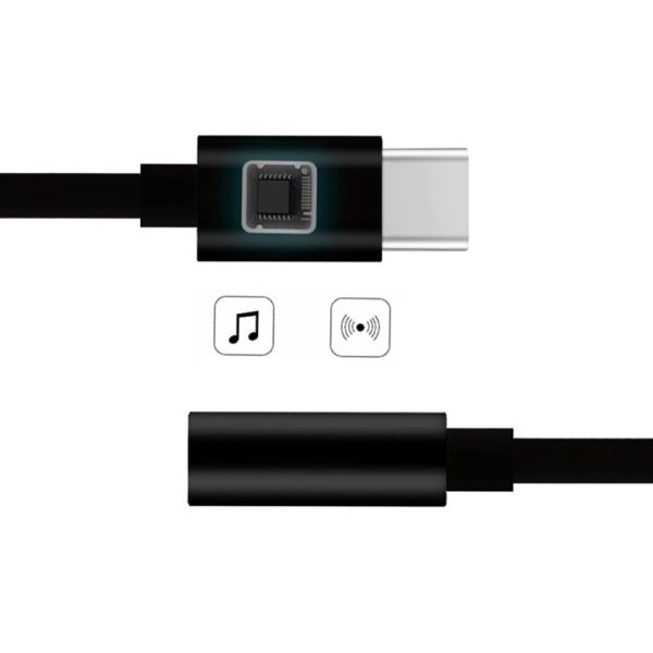 1019227-7-adapter-przejsciowka-z-usb-c-na-gniazdo-hurtel-hurtownia-sklep USB-C adaptera adapteris 3,5 mini Jack Black Audio ligzdai