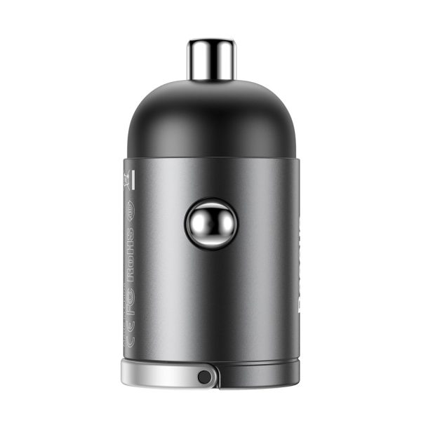 Mini Car Charger Intelligent Tiny Star USB 30W Quick Charge Grey