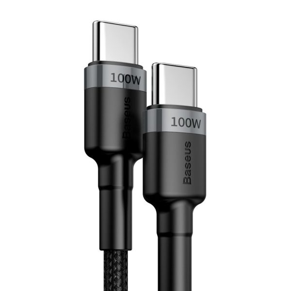 COUFERE neilona kabeļa USB-C barošanas piegāde 2,0 100W 20v 5a 2m pelēkā krāsā