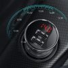 2x USB 4,8A 24W automašīnas lādētājs ar LCD displeju + 3in1 1,2m melns kabelis