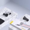 2x USB 4,8A 24W automašīnas lādētājs ar LCD displeju + 3in1 1,2m melns kabelis