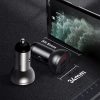2x USB 4,8A 24W automašīnas lādētājs ar LCD displeju + 3in1 1,2m melns kabelis