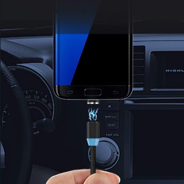 Spraudnis -uzgaļa magnētiskā kabeļa iPhone zibens sudraba