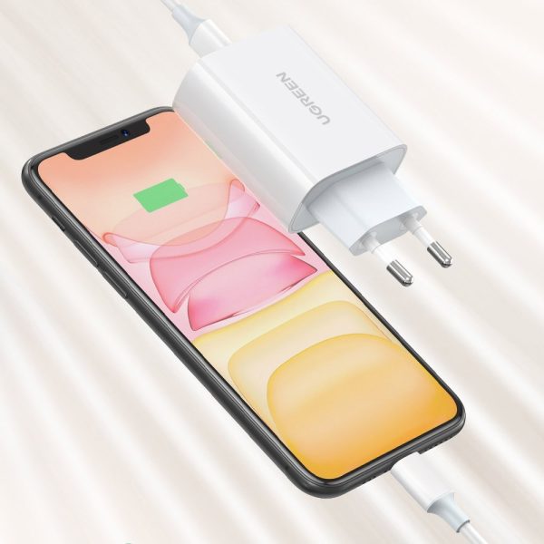 Ātrais tīkla lādētājs USB-C Power Piegāde 30 ar ātro uzlādi 4.0 balts