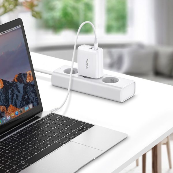 Ātrais tīkla lādētājs USB-C + USB 36 ar ātras uzlādes 4.0 Power Piegādi baltu