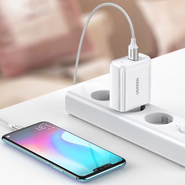 Ātrais tīkla lādētājs USB-C + USB 36 ar ātras uzlādes 4.0 Power Piegādi baltu