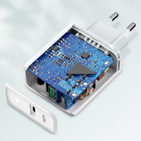 Ātrais tīkla lādētājs USB-C + USB 36 ar ātras uzlādes 4.0 Power Piegādi baltu