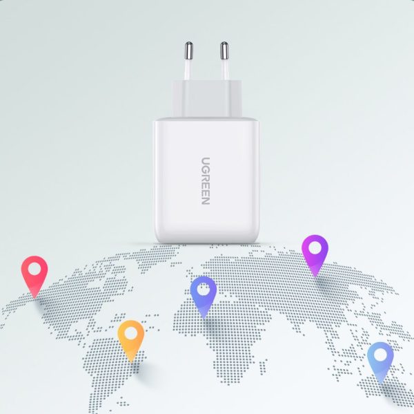 Ātrais tīkla lādētājs USB-C + USB 36 ar ātras uzlādes 4.0 Power Piegādi baltu