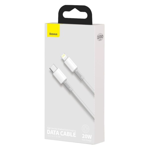 Ātra uzlādes kabeļa iPhone USB -C - zibens barošanas piegāde 20W 1m balts