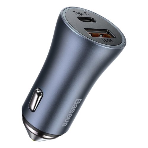 Ātrs USB-C +B automašīnas lādētājs 40W Golden Contactor Pro Grey
