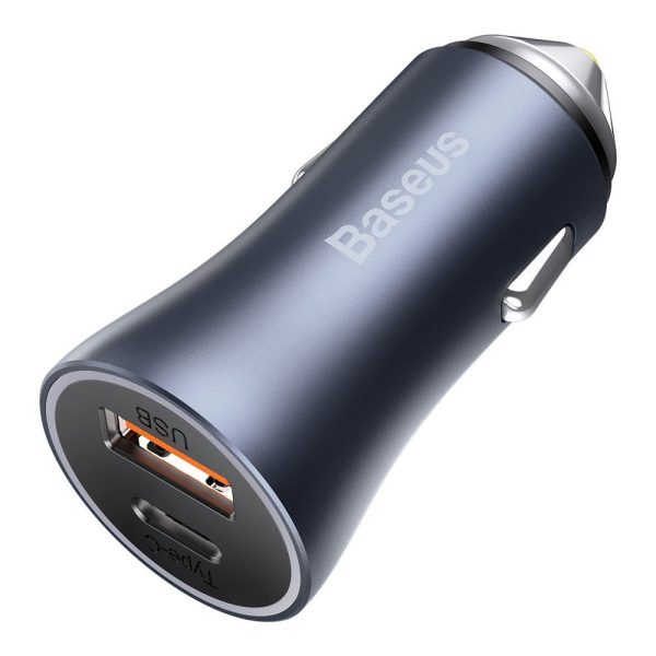 Ātrs USB-C +B automašīnas lādētājs 40W Golden Contactor Pro Grey