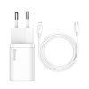 Ātrs lādētājs iPhone Super Si 1C 20W barošanas piegāde + USB -C kabelis - zibens 1m balts