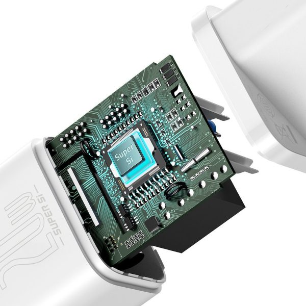 Ātrs lādētājs iPhone Super Si 1C 20W barošanas piegāde + USB -C kabelis - zibens 1m balts