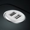 Automašīna lādētājs graudiem Pro 2x USB 4,8A balto šķiltavu ligzdai