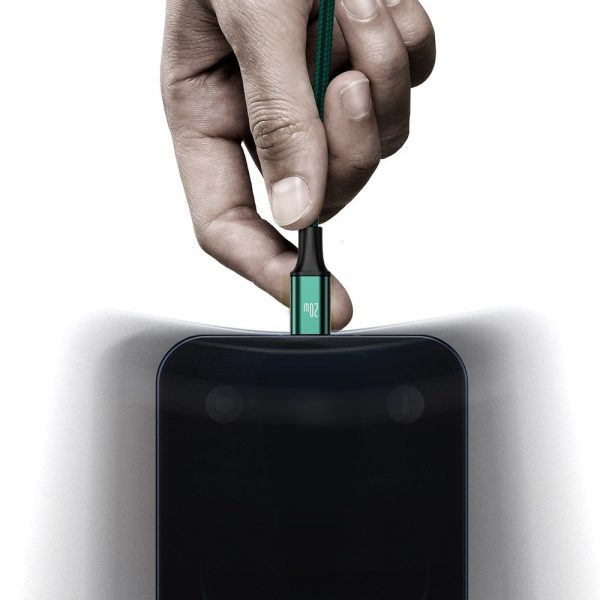 Ātra 3in1 USB-C Cable-USB-C / zibens / mikro USB 20 1,5 m zaļā krāsā